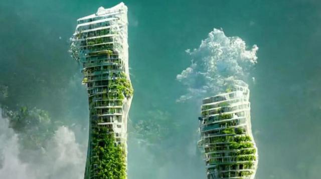 未来摩天大楼样子，由Al与设计师合作设计